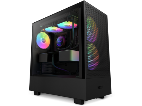 NZXT H Series H5 (2023) Flow RGB Edition ATX Mid Tower Chassis Black Color-CC-H51FB-R1