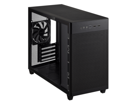 ASUS Prime AP201 Black MicroATX Tempered Glass Edition Supports Graphics Cards up to 338mm, 360mm coolers, & Standard ATX PSUs, Tool-Free side panels, Tempered Glass side & Front Panel USB Type-C®