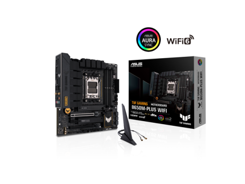 ASUS TUF GAMING B650M-PLUS WIFI Socket AM5 (LGA 1718) Ryzen 7000 mATX gaming motherboard(14 power stages, PCIe 5.0 M.2 support, DDR5 memory, 2.5 Gb Ethernet, WiFi 6, USB4  support and Aura Sync)