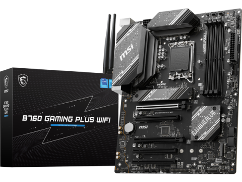 MSI B760 GAMING PLUS WIFI LGA 1700 (280) DDR5 ATX Motherboards - Intel,  SATA 6Gbps, Wi-Fi 6E, Bluetooth 5.3,  7.1 HD Audio, PCIe 4.0 x16, 2.5G LAN