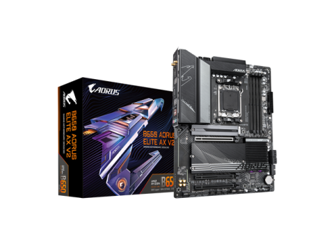 GIGABYTE B650 AORUS ELITE AX V2 AM5 LGA 1718 AMD B650 ATX Motherboard with 5-Year Warranty, DDR5, Triple M.2, PCIe 5.0, USB 3.2 Gen2X2 Type-C, WiFi 6E, 2.5GbE LAN, Q-Flash Plus, EZ-Latch