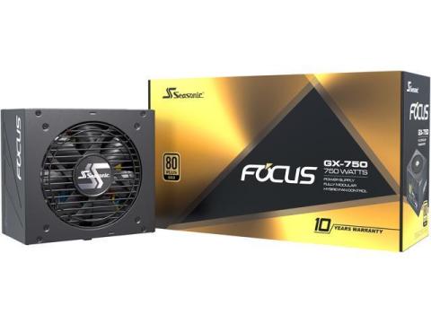 Seasonic FOCUS GX-750, 750W 80+ Gold, Full- Modular, ATX Form Factor, Low Noise, Premium Japanese Capacitor, 10 Year Warranty, Nvidia RTX 30/40 Super, AMD GPU Compatible, Ref# SSR-750FX