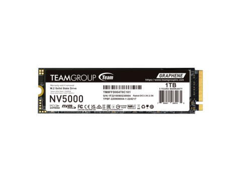 Team Group NV5000 M.2 2280 1TB PCIe 4.0 x4 with NVMe Internal Solid State Drive (SSD) TM8FGM001T0C101