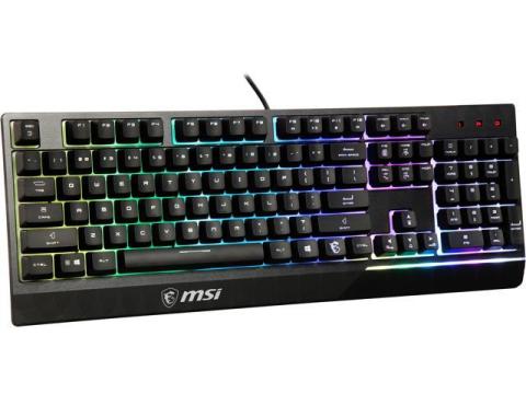 MSI Vigor GK30 Gaming Keyboard - Mechanical Membrane Switches, 6-Zone RGB, Water Repellent & Splash-Proof, 5000 DPI - Black