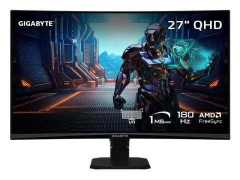 GIGABYTE 27 inch QHD 2K 1440P 180Hz Curved Gaming Computer Monitor 122% sRGB GS27QCA