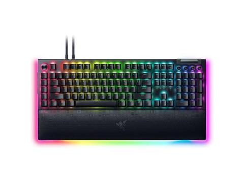 Razer BlackWidow V4 Pro Wired Mechanical Gaming Keyboard - Green Switches (Tactile & Clicky), Doubleshot ABS Keycaps, Command Dial, Chroma RGB, Magnetic Wrist Rest, Snap Tap - Black