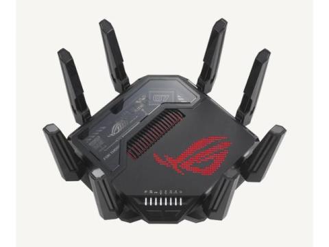 ASUS ROG Rapture GT-BE98 PRO First Quad-Band WiFi 7 Gaming Router supports 320MHz, Dual 10G Port, Triple-level Game Acceleration, Mobile Game Mode, Subscription-Free Security, AiMesh, and VPN features