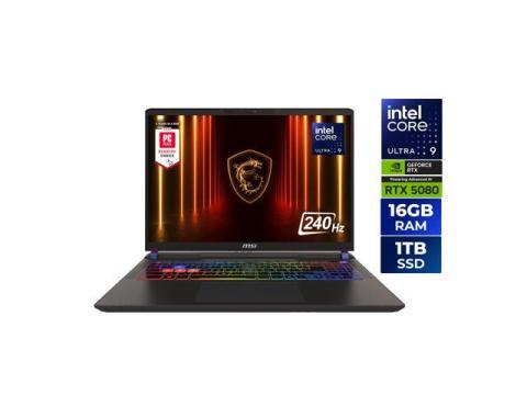 MSI Vector -  LCD 16" QHD+ GeForce RTX 5080 Laptop GPU - Intel Core Ultra 9 275HX - 16GB Memory - 1 TB SSD - Windows 11 Home Gaming Laptop - 240 Hz (Vector 16 HX AI A2XWIG-050US )