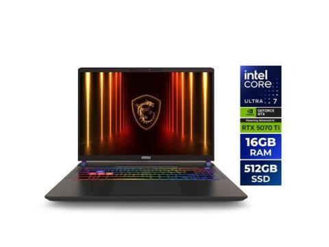 MSI Vector - 16" 144 Hz - Intel Core Ultra 7 255HX - GeForce RTX 5070 Ti Laptop GPU - 16GB Memory DDR5 5600 - 512GB SSD - Windows 11 Home