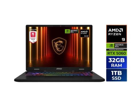 MSI CROSSHAIR A16 16" QHD+ 240Hz AMD® Ryzen™ 9-8940HX RTX 5060 32GBDR5 1TB NVMe SSD Win 11 Gaming Laptop D8WFKG-015US