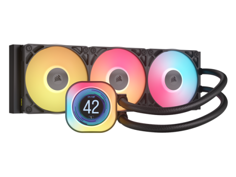 CORSAIR iCUE LINK TITAN 360 RX LCD Liquid CPU Cooler – RX120 RGB Fans – Fits Intel® LGA  1851/1700, AMD® AM5/AM4 – iCUE LINK System Hub Included