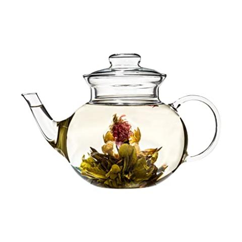 Simax Glassware 33 Ounce Glass Teapot | With Spout, Microwave and Stovetop Safe, Heat, Cold, and Thermal Shock Resistant Borosilicate Glass, Makes a Stunning Presentation…