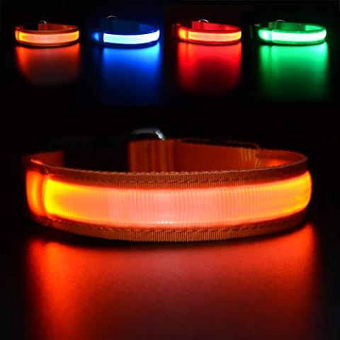 MASBRILL LED Dog Collar-Light Up Dog Collars Rechargeable Waterproof Lighted Dog Collar Night Walking Glow Collar for Small Medium Large Dogs