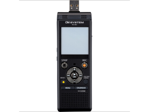 OM system WS-883 Digital Voice Recorder with USB-A Battery Charging - Black