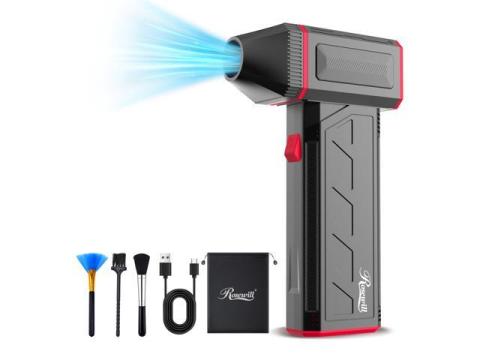 Rosewill Cordless Air Duster - 120,000 RPM Super Power Electric Compressed Air Duster, 3-Gear Adjustable Mini Blower with Fast Charging, Dust Blower for Computer, Keyboard, Pet, House, Outdoor and Car