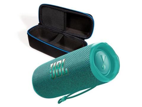 JBL Flip 6 Teal Portable Bluetooth Speaker and Divvi Case Kit