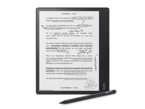Kobo Elipsa 2E | eReader | 10.3" Glare-Free Touchscreen with ComfortLight PRO | Includes Kobo Stylus 2 | Adjustable Brightness | Wi-Fi | Carta E Ink Technology | 32GB of Storage