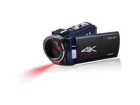 Minolta MN4K25NV 4K Ultra HD 30MP 3" Touchscreen Camcorder with Night Vision, Blue