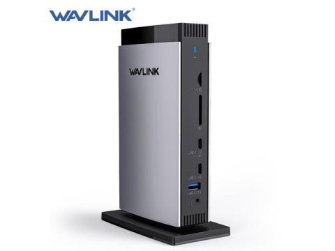 WAVLINK DisplayLink Docking Station Triple Monitor 4K60Hz with 100W PD Chaing for New MacBook Neo, Mac M1/M2/M3 ,Windows, 3 HDMI, 2 DP, Ethernet Port, Audio/Mic, SD/TF, 5 USB Ports, 130W Power Supply