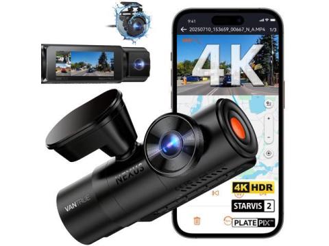 Vantrue N4 Pro S 4K 3 Channel Dash Cam, STARVIS 2 IMX678 x PlatePix x HDR Night Vision, 4K+1080P+1440P Front Inside and Rear Dash Camera, IP67 Waterproof Rear Camera, 24H Parking Mode, Support 1TB