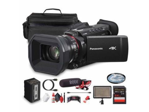 Panasonic HC-X1600 UHD 4K HDMI Lightweight Compact Camcorder with 24x Zoom + Mic - Bundle