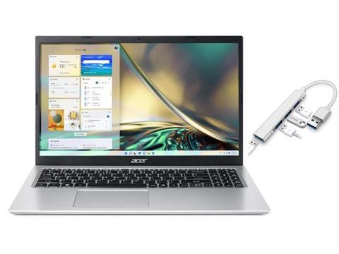 Acer Aspire 3 15.6 FHD Display | Intel Core i7-1165G7 2.8 GHz | Intel Iris Xe Graphics|WiFi |Bluebooth | Silver | 8GB RAM | 512GB SSD | Windows 11 Home | Bundle with USB 3.0 Hub