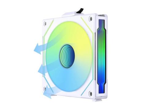 LIAN LI UNI FAN SL INFINITY 120 RGB WHITE  REVERSE BLADE VERSION ---UF-RSLIN120-1W (No controller included)