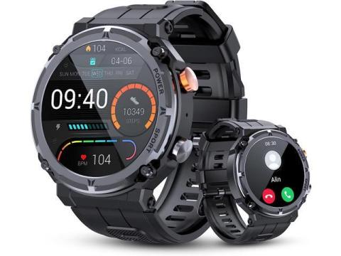 Sport Smart Watch, 5ATM Waterproof Military Smart Watches for Men with Bluetooth Call (Answer/Dial Call), 1.39'' Outdoor Tactical Fitness Tracker Smartwatch with 111 Sports Moeds for Android iOS Phone