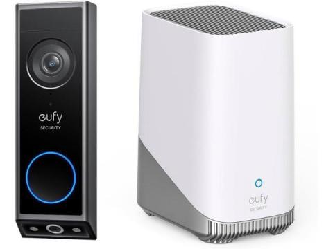 eufy Security Video Doorbell E340 (Battery Powered) With HomeBase S380 (HomeBase 3),  Dual Cameras with Delivery Guard, 2K Full HD and Color Night Vision, No Monthly Fee