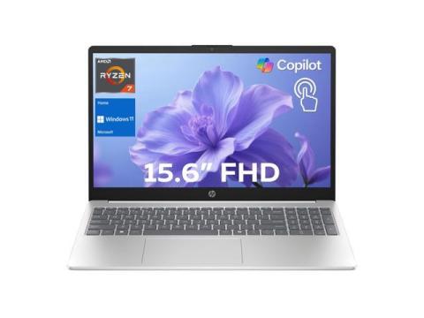 HP Pavilion 15 Laptop with Copilot AI, 15.6" FHD Touchscreen, AMD Ryzen 7 7730U Performance for Multitasking, 16GB RAM, 1TB SSD, Wi-Fi 6, HDMI, Webcam, Windows 11 Home, Silver