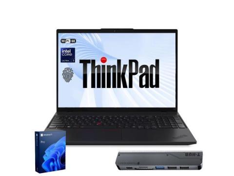 Lenovo ThinkPad L16 Gen 2 Business AI Laptop, 16" FHD+, Intel Core Ultra 7 255U, 32GB DDR5, 1TB SSD, HDMI, Fingerprint, Backlit, Wi-Fi 6E, Long Battery Life, Windows 11 Pro, 7-in-1 USB-C Hub Bundle