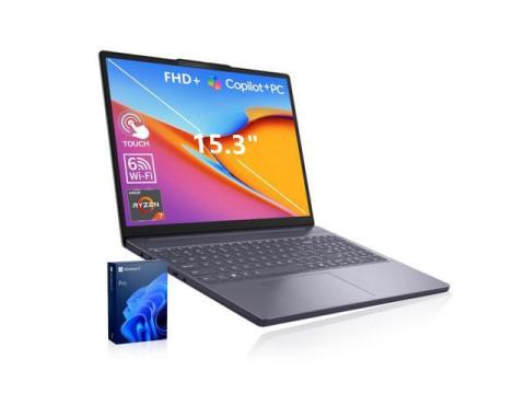 Lenovo IdeaPad Slim 3 15.3" FHD+ Touchscreen Laptop, Latest Gen AMD Ryzen 7 170(>Ryzen 7 7730U), Radeon 680M Graphics, 16GB DDR5, 512GB SSD, Wi-Fi 6, Numeric Keypad, Windows 11 Pro, Grey