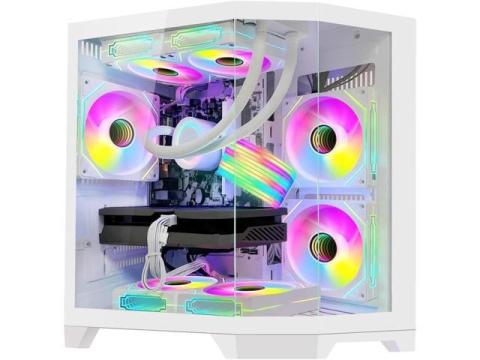 Hoengager Ocean of Stars Gaming PC -AMD Ryzen 5 7600 6-Core 3.8 GHz, RX 7800 XT 16GB ,32GB DDR5 RAM 5600MHz,1TB PCIe SSD, WIFI&Bluetooth ,HDMI ,RGB Fans ,Windows 11 Pro 64-bit -White