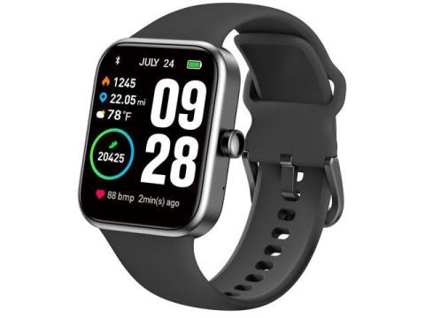 TOZO S2 44mm Smart Watch Alexa Built-in Fitness Tracker with Heart Rate and Blood Oxygen Monitor, Sleep Monitor 5ATM Waterproof 1.69" Touchscreen for Men Women Compatible with iPhone & Android, Black