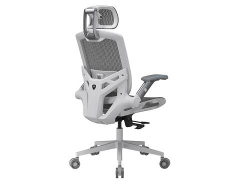 Cougar Speeder One Gaming Chair with Adjustable Lumbar Support, 3D Headrest, Lockable Tilt, 2D Armrests, Mesh Upholstery, Supports Up to 120 kg - White
