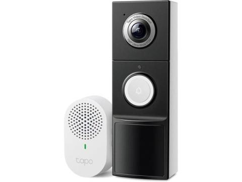 Tapo by TP-Link Smart Video Doorbell Camera with Chime, Battery or Wired, 2K QHD Color Night Vison, No Monthly Fee, 180° Ultra-Wide Head-to-Toe View, Ring Call, Free AI Detection, Local Storage