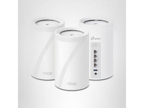 TP-Link Deco 7 Pro BE63 Tri-Band WiFi 7 BE10000 Whole Home Mesh System - 6-Stream 10 Gbps, 4x2.5G Ports Wired Backhaul, 4X Smart Internal Antennas, VPN, HomeShield, Free Expert Support (3-Pack)