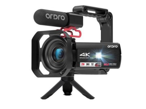 ORDRO Video Camera,FHD 64MP 4K Camcorder,WiFi Vlogging Cameras for YouTube with IR Night Vision,18X Digital Zoom 3.0''Flippable Screen Digital Camera with 32GB Card