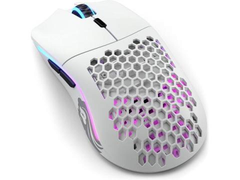 Glorious Gaming - Model O Wireless Gaming Mouse - RGB Mouse with Lights 69 g Superlight Mouse Honeycomb Mouse (Matte White Mouse)