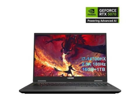 Hasee T8 Pro-16'' GeForce RTX 5070  Laptop GPU, Intel i7-14700HX-5.5GHz, AI Ready Gaming Laptop, 16GB DDR5 RAM, 1TB SSD, 16'' 180Hz QHD 100%sRGB IPS, RGB KB, WiFi7,BT5.4,Win11 Home