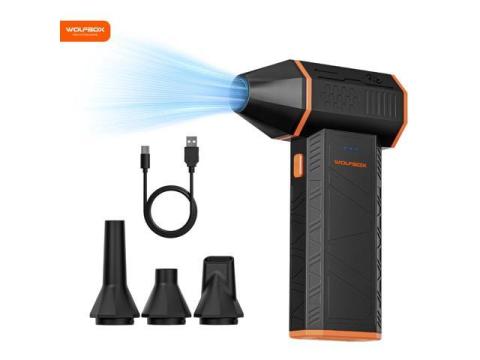 WOLFBOX MF50 Cordless Air Duster - 110000 RPM High-Speed, 3-Speed Adjustable, Rechargeable Battery & Ultra-Portable Design for Electronics, Cars, Home, Outdoor & Keyboard Cleaning