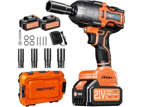 Cordless Impact Wrench, 900Ft-lbs (1200N.m) 1/2" Brushless Impact Gun, 21V High Torque Power Impact Driver, 2x4.0Ah Batteries Electric Impact Motor Variable Speeds for Car/Pickup Truck/Mower