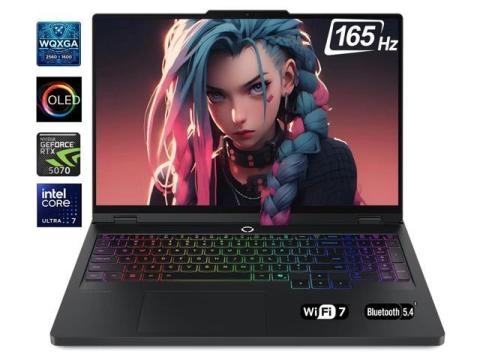 Lenovo Legion Pro 5i Gen 10 16" WQXGA 2560 X 1600 OLED Intel core Ultra 7 255HX (>i7-14700HX) NVIDIA RTX 5070 16GB DDR5 RAM 1TB SSD RGB Backilit KB Wi-Fi 7 BT 5.4 HDMI 2.1 RJ45 Windows 11 Pro Black