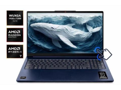 Lenovo IdeaPad Slim 5 16" FHD+ Touchscreen Business AMD Ryzen AI 7 350 (Beat Core Ultra 7 255H) AMD Radeon 860M 32GB DDR5 RAM 1TB SSD Wi-Fi 7 BT 5.4 Backlit KB Webcam Copilot AI Windows 11 Pro Blue