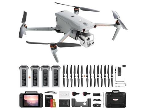 Autel Robotics EVO MAX 4T Drone, Support Remote ID,1.28'' CMOS 50MP Wide Camera, 640x512 Thermal Camera, L-aser Rangefinder, 48MP Zoom Camera, No Blind Spots, A-Mesh 1.0 Networking, Triple A-nti J-amm