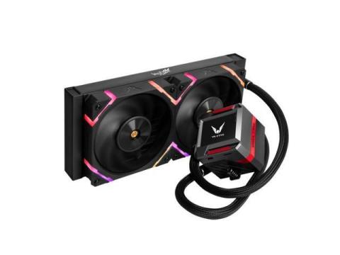 Valkyrie Syn 240 AIO CPU Liquid Cooler with LCD Display (Adjustable Screen) and RGB LEDs, FDB 120mm Fan, 240mm Radiator, RGB Hub - AM4 and AM5, LGA 1700 1200 115x, 13600k support), Black