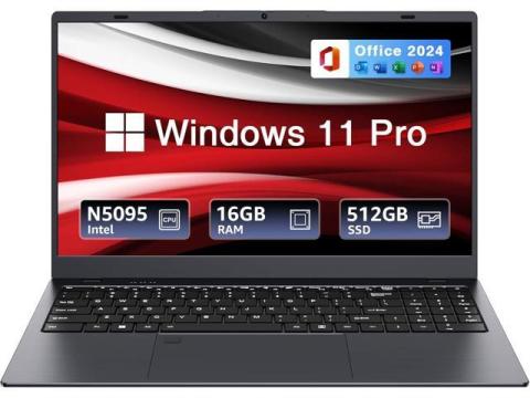 BiTECOOL 15.6-inch Windows 11 Laptop, 16GB RAM, 512GB SSD, FHD IPS Display Laptop Computer, Intel N5095 Quad Core, 2.4/5G WiFi, BT4.2 Backlit and Fingerprint, Lightweight and Portable
