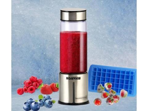 Portable Smoothie blender Glass bottle Mini USB rechargeable 2 battery Handheld Shakes blend Cup USB juicer Cordless Personal smoothies maker mixer