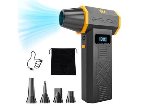 Portable Electric Air Duster with Led Light, Powerful 120000RPM 4 Speed Adjustable Mini Turbo Blower for Cleaning, Rechargeable Cordless Dusters for Home Car Outdoor PC Computer Keyboard