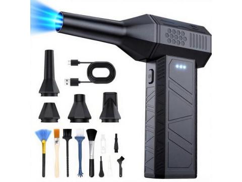 Compressed Air Duster, 3-Gear Electric Air Duster Rechargeable, Super Power Air Blower with Brushless Motor, Mini Blower for Computer, Keyboard, Car, House, Office, Outdoor, PC